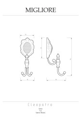 Крючок двойной, золото Migliore CLEOPATRA