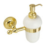 Дозатор жидкого мыла настенный, керамика/золото Migliore Mirella