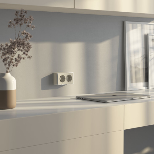 Розетка двойная с заземлением Gallant (слоновая кость) W5072103