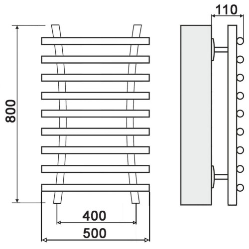 Полотенцесушитель Ника BAMBOO ЛБ-8 80/40 (-)