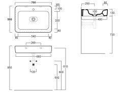 Раковина подвесная или накладная SIMAS HENGES HE 10 bia