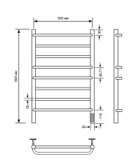 Полотенцесушитель электрический с/т Comfysan Puro EC-8 80/50, черный