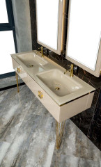 Столешница стекло 140см моноблок Капучино (Lucido)