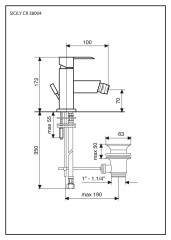 Emmevi Sicily, однорычажный смеситель для биде с донным клапаном, цвет хром