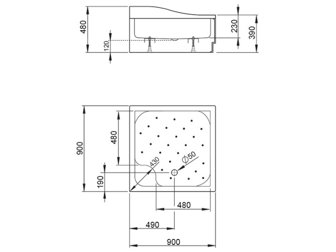 Душевой акриловый поддон RADAWAY KORFU 4C99400-03