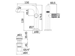 Cмеситель для раковины MAMOLI TUTTODUNPEZZO 471000000051
