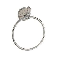 Кольцо, керамика белая с декором платина, хром Migliore Olivia