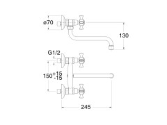 Смеситель для кухни настенный CRISTINA KITCHEN KC40046