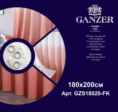 Штора для ванной комнаты (ДВУХСЛОЙНАЯ) 180*200 (бел.,крас.) GANZER  (20/1шт)