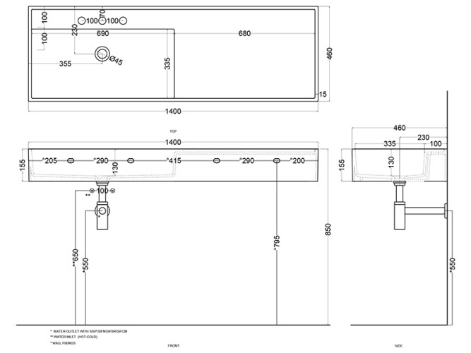 Раковина накладная / подвесная CIELO PLINIO PNLA CO