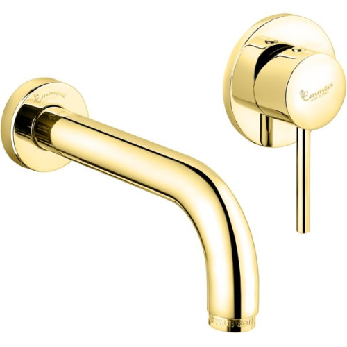Emmevi Piper, встраиваемый в стену однорычажный смеситель для раковины, без донного клапана, цвет золото