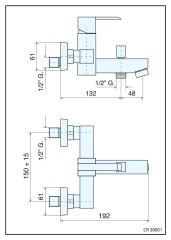 Emmevi Sicily, однорычажный смеситель для ванны без набора для душа, цвет хром