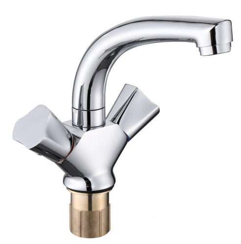 150112 Смеситель 2-руч. для раковины (КРУГ.) ViEiR (10/1шт)