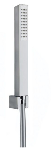 Fiore Kube, набор для душа: ручной душ, душевой шланг, держатель, цвет черный матовый