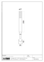 Fiore Kube, набор для душа: ручной душ, душевой шланг, держатель, цвет черный матовый