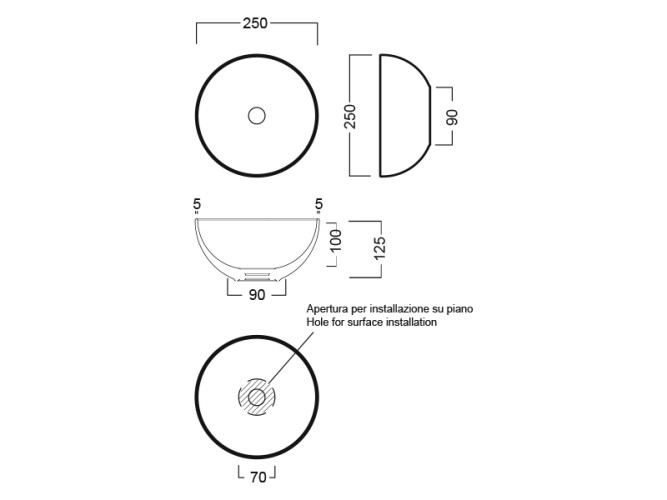 Раковина накладная HATRIA HAPPY HOUR A0Y5A502