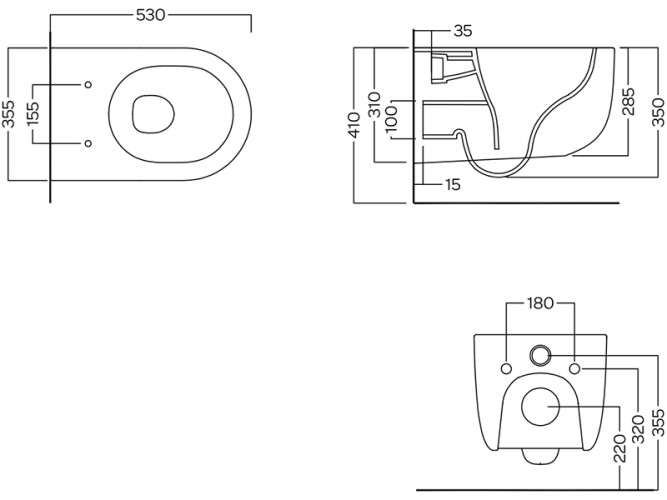Унитаз подвесной безободковый HATRIA FUTURA A0Y9BA02