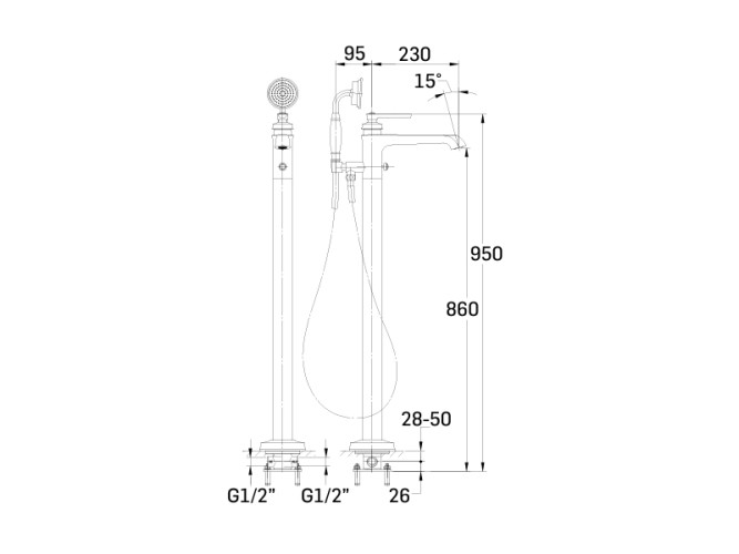 Смеситель для душа MAMOLI MADEMOISELLE 146500000009