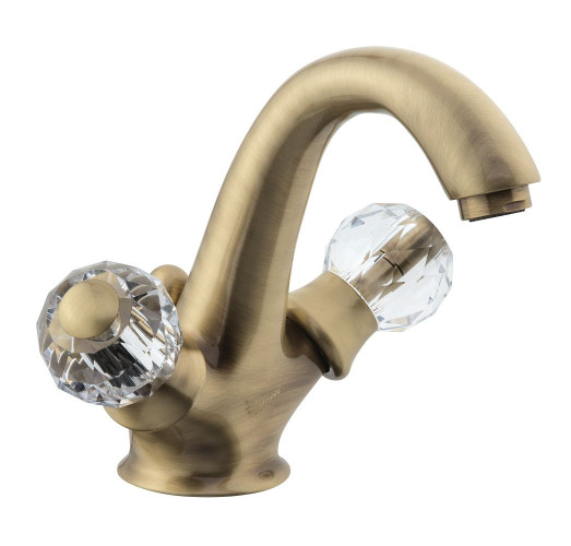 Смеситель Deco Cristall с донным клапаном для раковины, цвет бронза