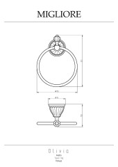 Кольцо, керамика белая с золотым декором, золото Migliore Olivia