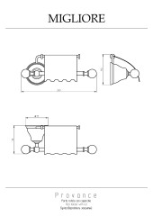 Бумагодержатель закрытый (с крышкой), керамика с декором/золото Migliore Provance
