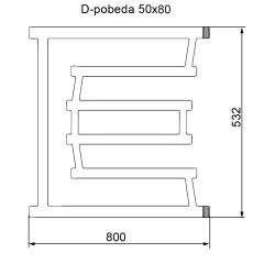 Полотенцесушитель D pobeda 50/80 1&quot;-3/4&quot;-1/2&quot; без полки