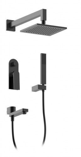 07065-C Встроенный смес для душа с 3-функ. (черный) "GANZER"  (5/1шт)