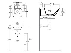 Раковина накладная/подвесная SIMAS WAVE WA 07