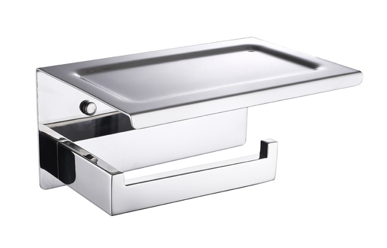 Держатель для туалетной бумаги с полкой NEW VENTURO хром