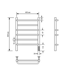 Полотенцесушитель электрический с/т Comfysan Puro-K EC-6 60/40, хром