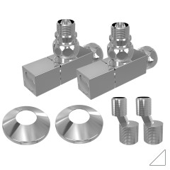 Комплект монтажный для п/с (вентиль квадр 3/4&quot;х1/2&quot; г/ш 2шт,эксц 2шт,отраж 2шт) TERMINUS белые мат*