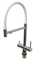 15039 Смес. для кухни с гиб шланг и под филт (ХРОМ+БЕЛ.) ViEiR (8/1шт)