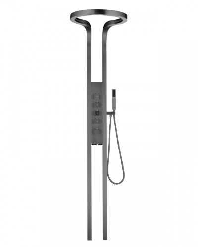 01168-Q  Панель для душа, многофункциональный  (ГРАФИТ)  GANZER  (1шт)