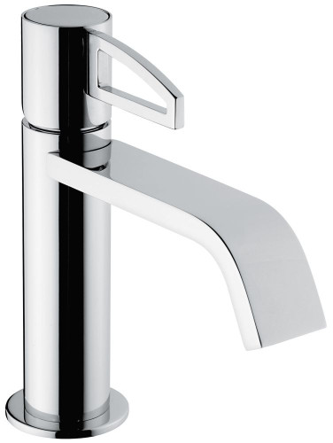 Emmevi Minu, однорычажный смеситель для раковины, ручка со стержнем (излив 13 см), с донным клапаном click-clack, цвет хром