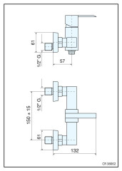 Emmevi Sicily, однорычажный смеситель для душа без набора для душа, цвет хром