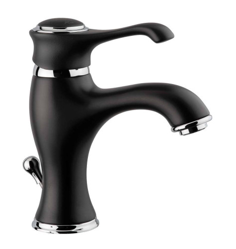 Emmevi Tiffany, однорычажный смеситель для раковины (излив 12 см), с донным клапаном, цвет черный-золото