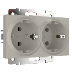 Розетка двойная с заземлением (дымчатый) W1272004
