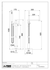 Fiore Kube, однорычажный напольный смеситель для ванны с ручным душем, цвет белый матовый