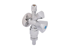 Schlosser, комб. угловой вентиль с 3-угольной рукояткой и аэратором, подключение 1/2&quot;, цвет хром