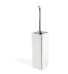 Stil Haus Gea, напольный керамический ёрш, цвет хром - белая керамика