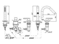 Смеситель на борт ванны ZUCCHETTI MEDAMEDA ZMM5510