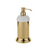 Дозатор жидкого мыла настольный, керамика/золото Migliore Mirella