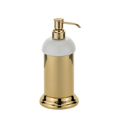 Дозатор жидкого мыла настольный, керамика/золото Migliore Mirella