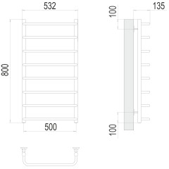 Полотенцесушитель TERMINUS Эконом Стандарт П8 500х800 NEW