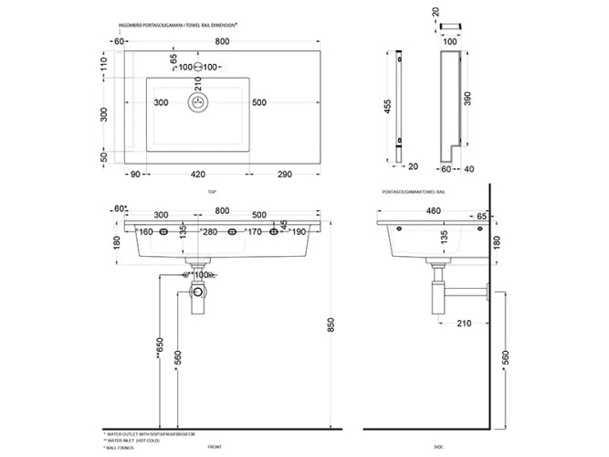 Раковина подвесная CIELO ERA-ECO ERLA80SX CN