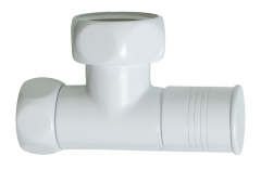 Кран для ПС УГЛОВОЙ  3/4г х 1&quot;г  круг. (БЕЛЫЙ) ViEiR (30/1пар)