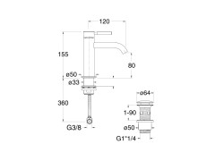 Смеситель для раковины CRISTINA PiX PX22028