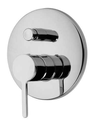 Emmevi Filobrass, однорычажный встраиваемый смеситель для душа на с кнопочным дивертером, на 2 выхода, цвет хром