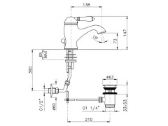 Смеситель для раковины NICOLAZZI P.M.BLANC 3402BZ76