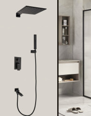 34095-C Смеситель встраиваемый для душа с 3-функ. (ЧЕРНЫЙ) HansenPRO (5/1шт)